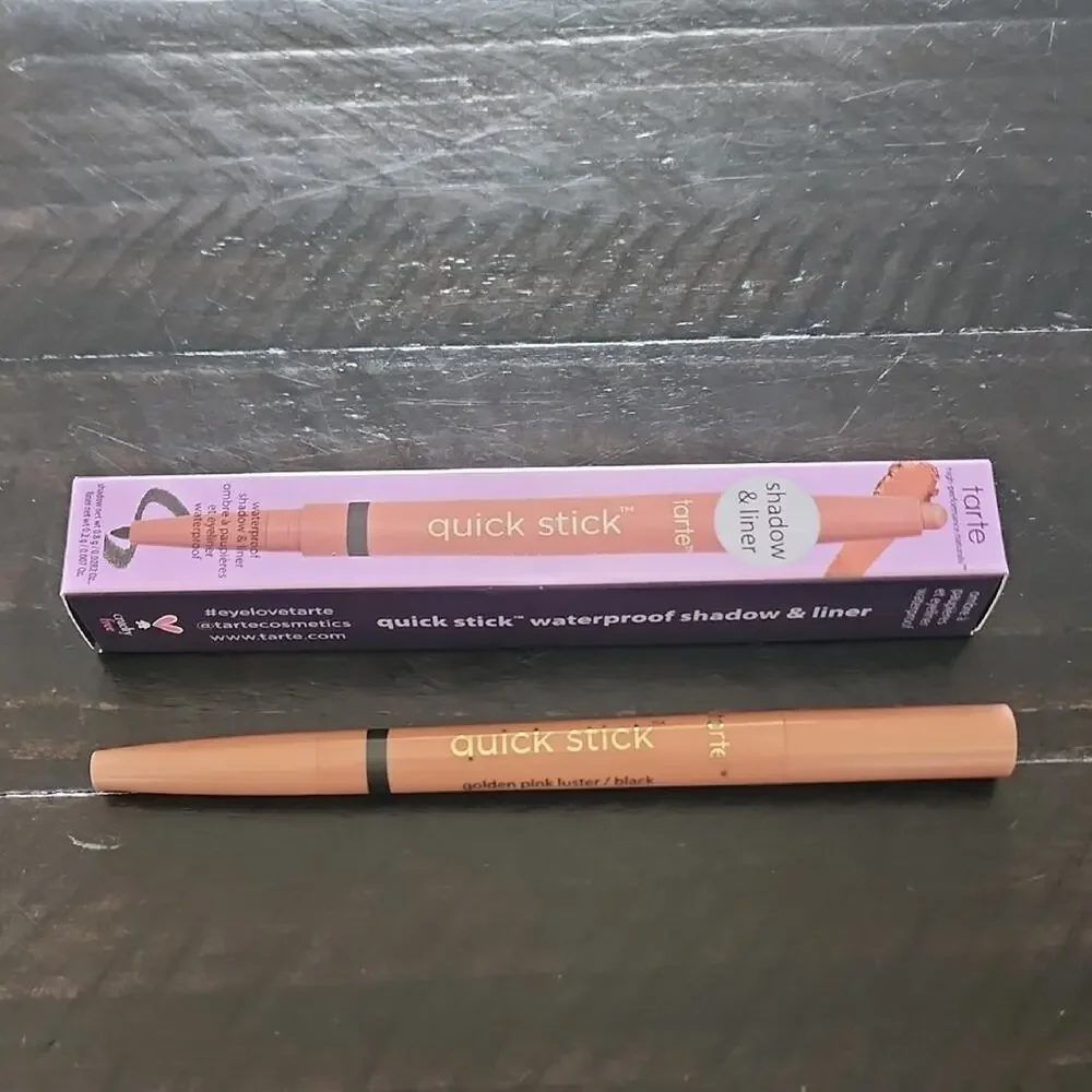 TARTE Stick Eye Shadow & Liner Waterproof Golden Pink Luster / Black Full Size